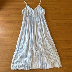 Club Monaco Blue/White Striped Tiered Dress